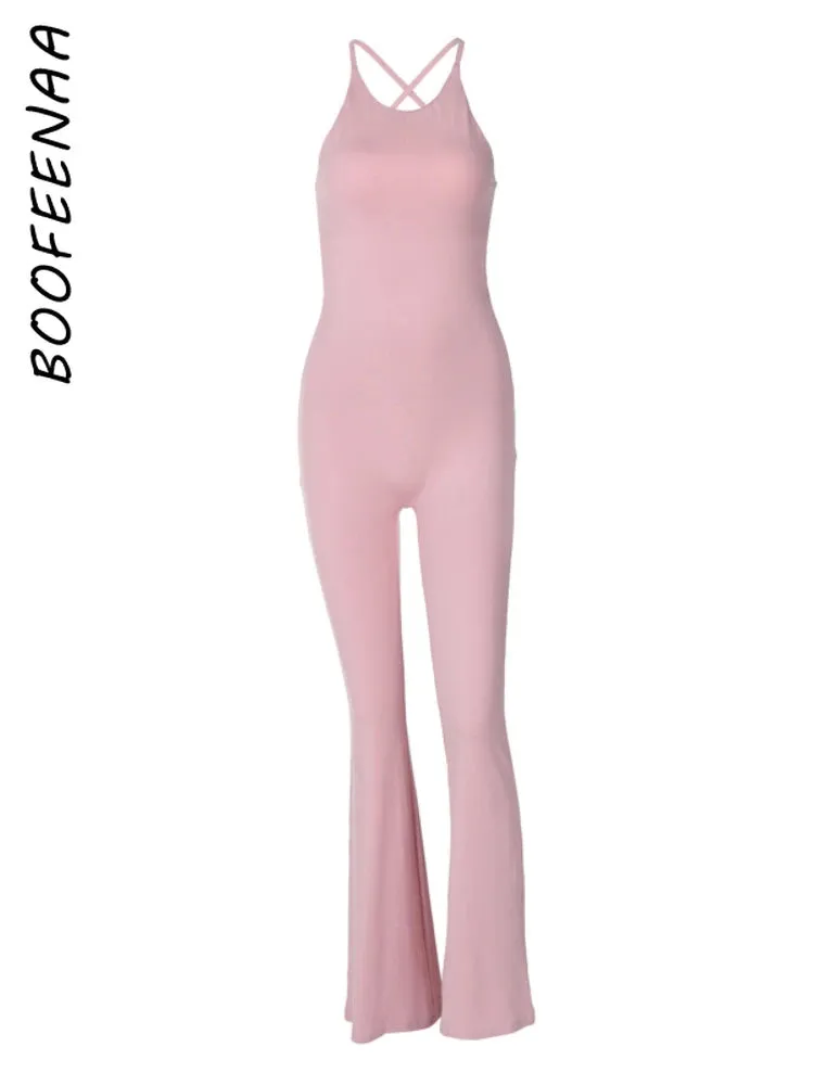 New 2024 SummerFit Backless Flare Jumpsuit