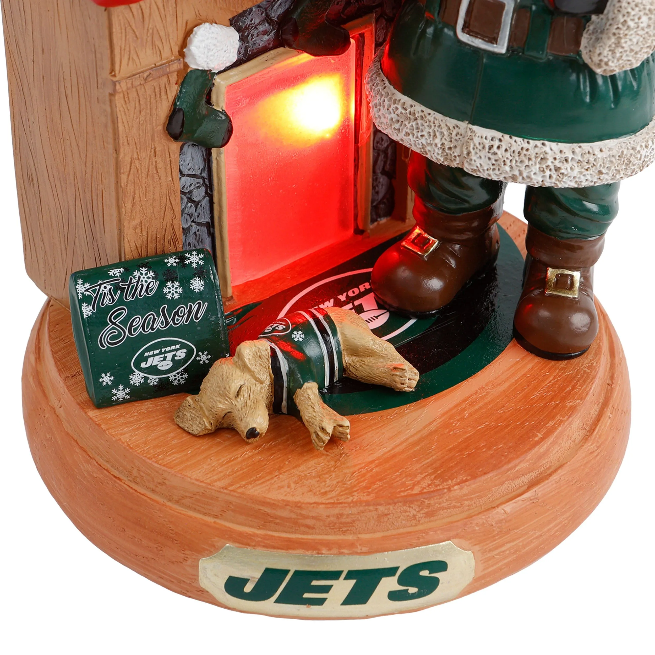 New York Jets NFL Santa Fireplace Figurine