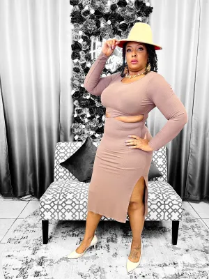 No Answer Midi Dress - Brown