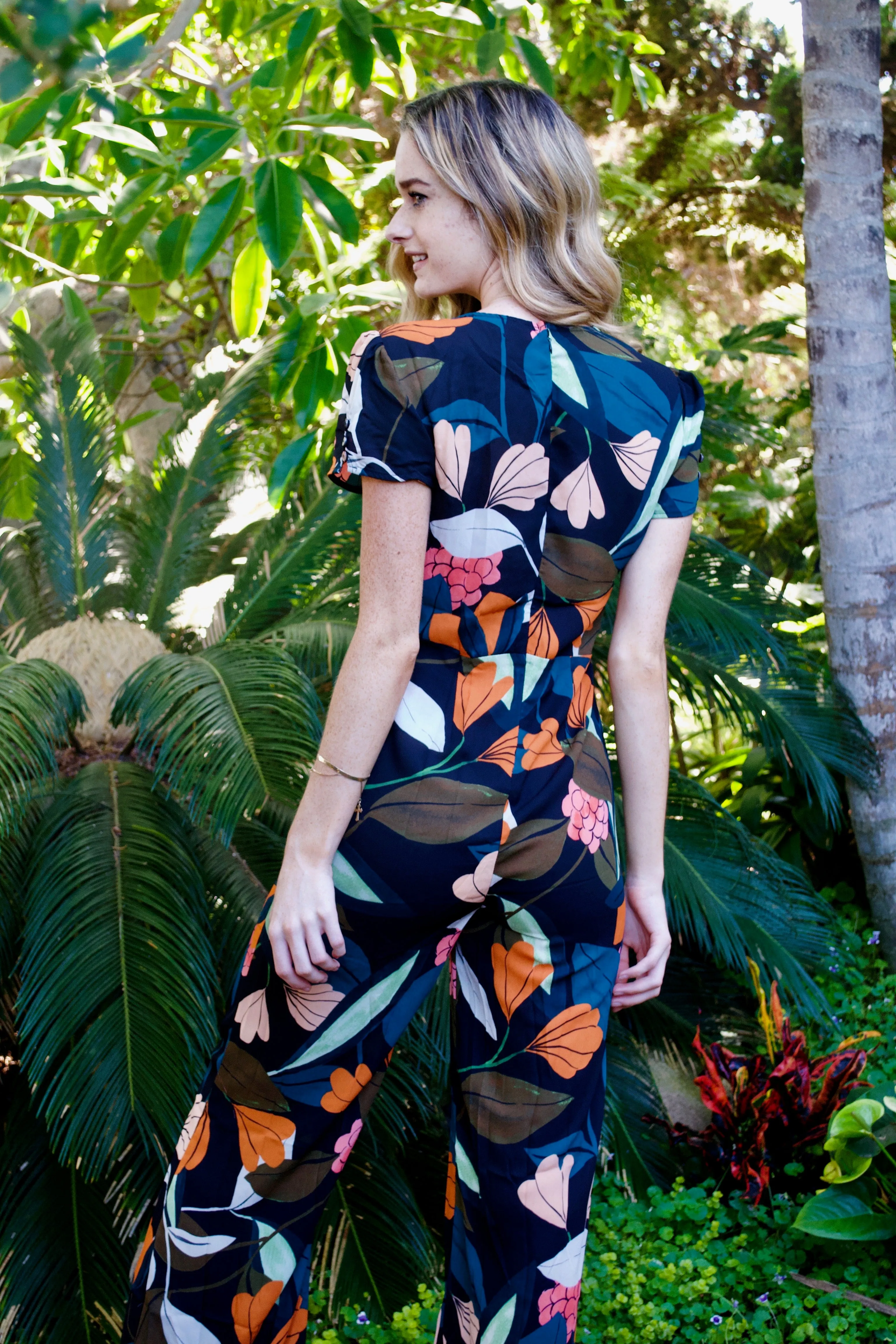 Oliv Black Leaf Jumpsuit