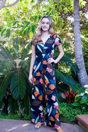 Oliv Black Leaf Jumpsuit