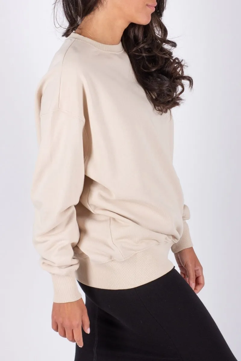 OVERSIZED CREWNECK SWEATSHIRT (BEIGE)