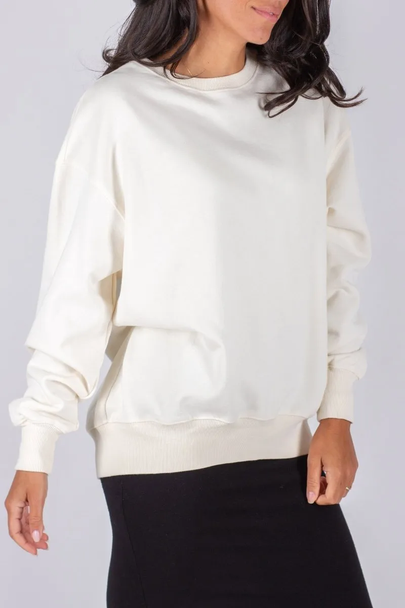OVERSIZED CREWNECK SWEATSHIRT (IVORY)
