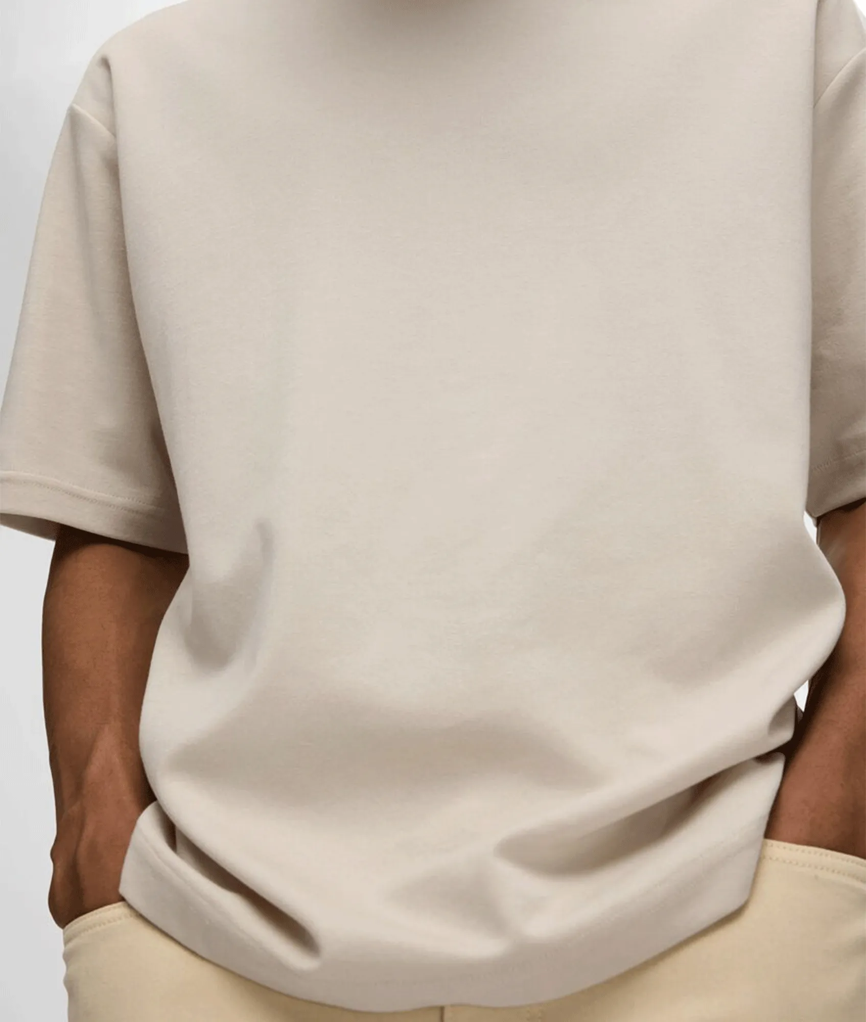 Oversized Short Sleeve T-Shirt - Cream