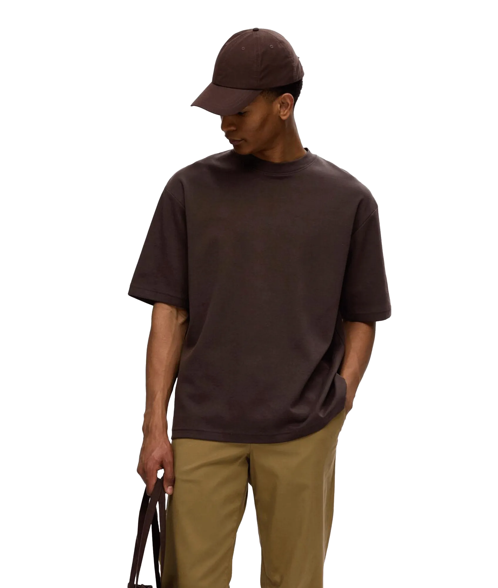 Oversized Short-sleeved T-shirt - Brown