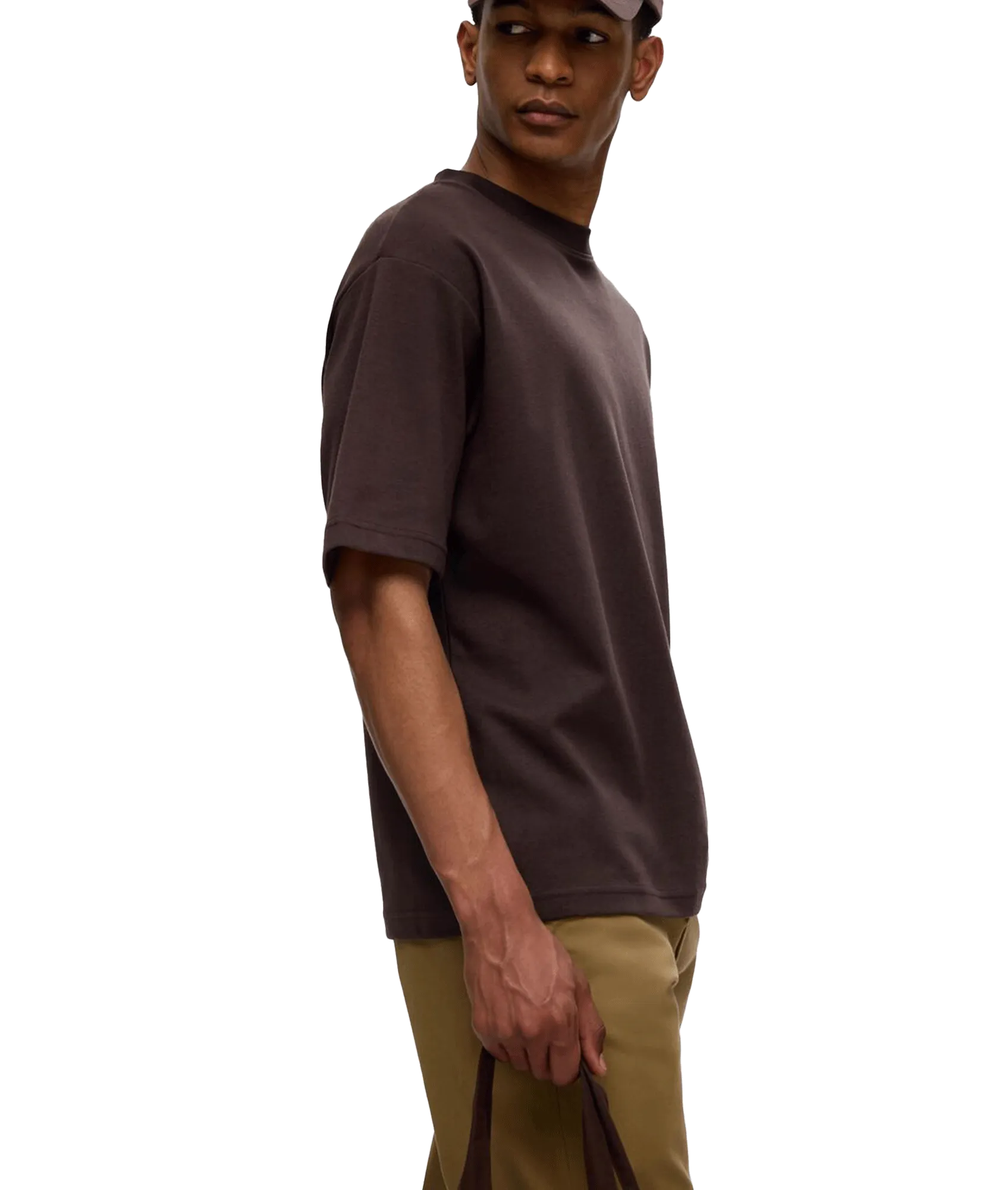 Oversized Short-sleeved T-shirt - Brown