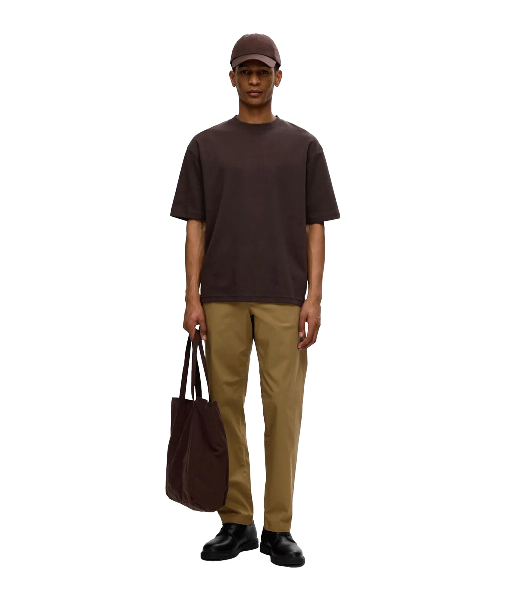 Oversized Short-sleeved T-shirt - Brown
