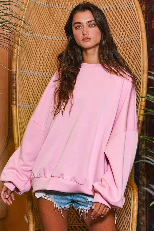 Oversized Solid Super Soft Scuba Sweatshirt