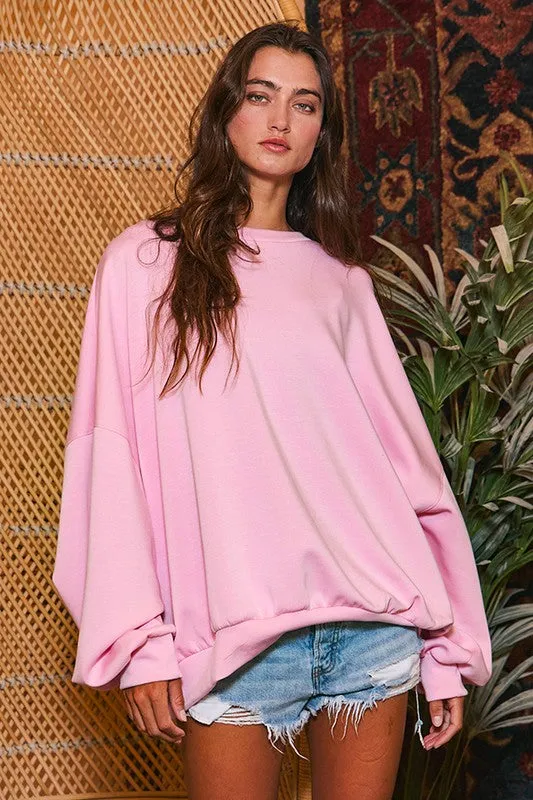 Oversized Solid Super Soft Scuba Sweatshirt