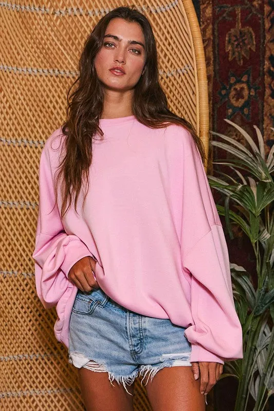Oversized Solid Super Soft Scuba Sweatshirt