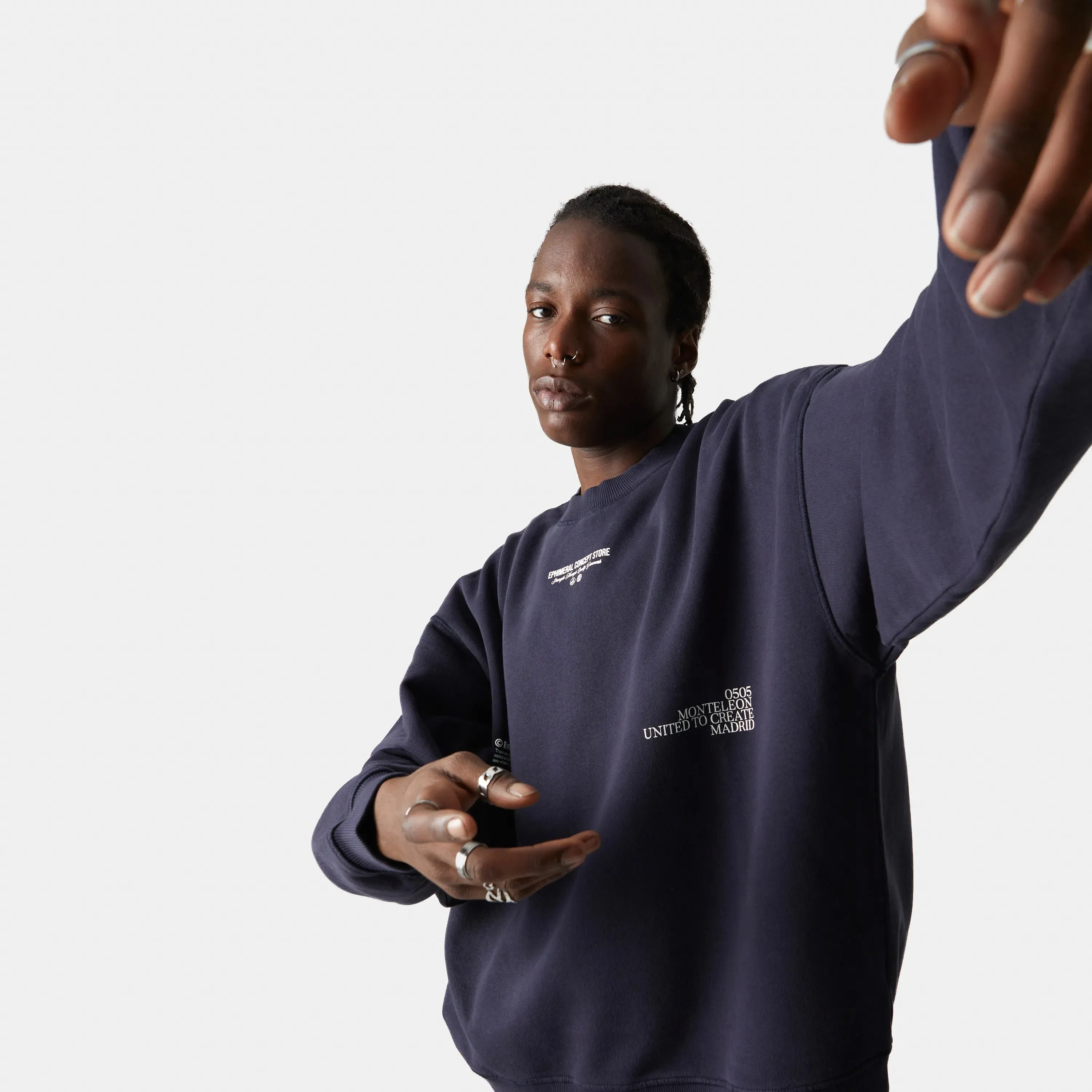 Phantom Navy Oversized Mockneck