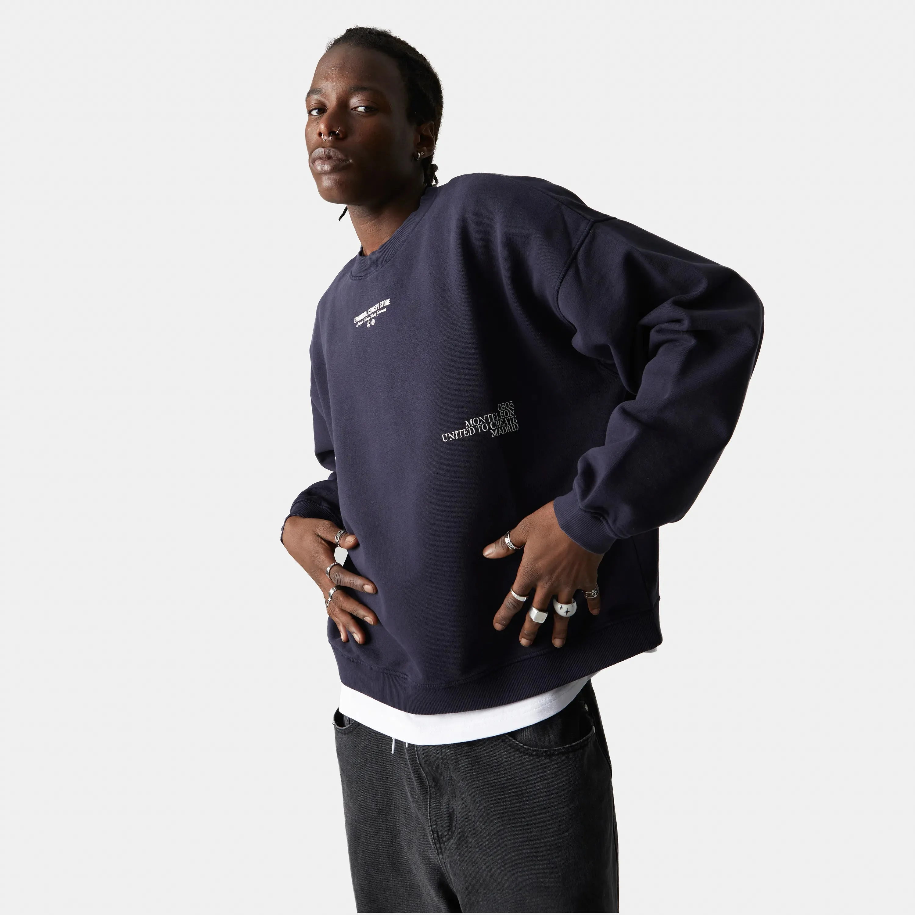 Phantom Navy Oversized Mockneck