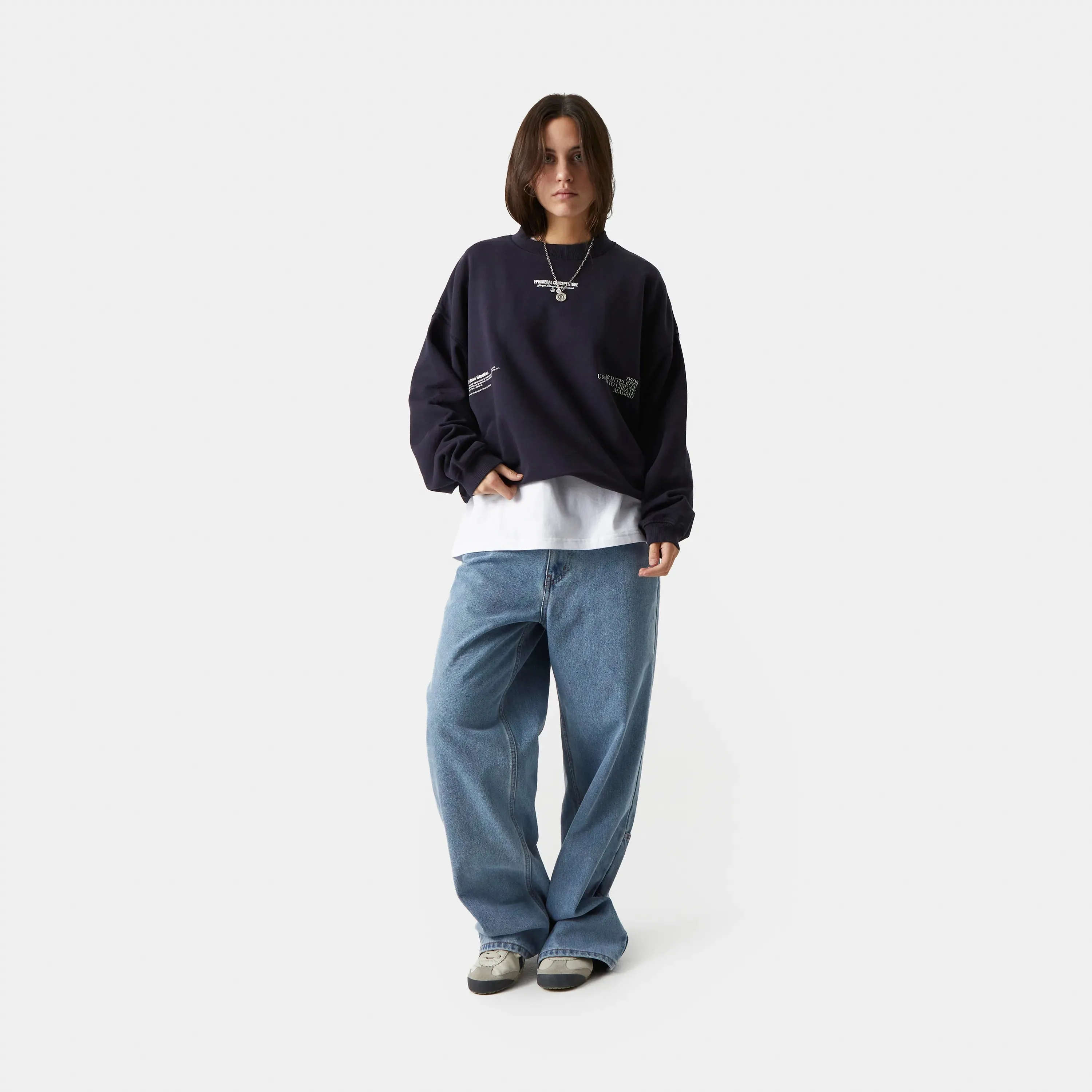 Phantom Navy Oversized Mockneck