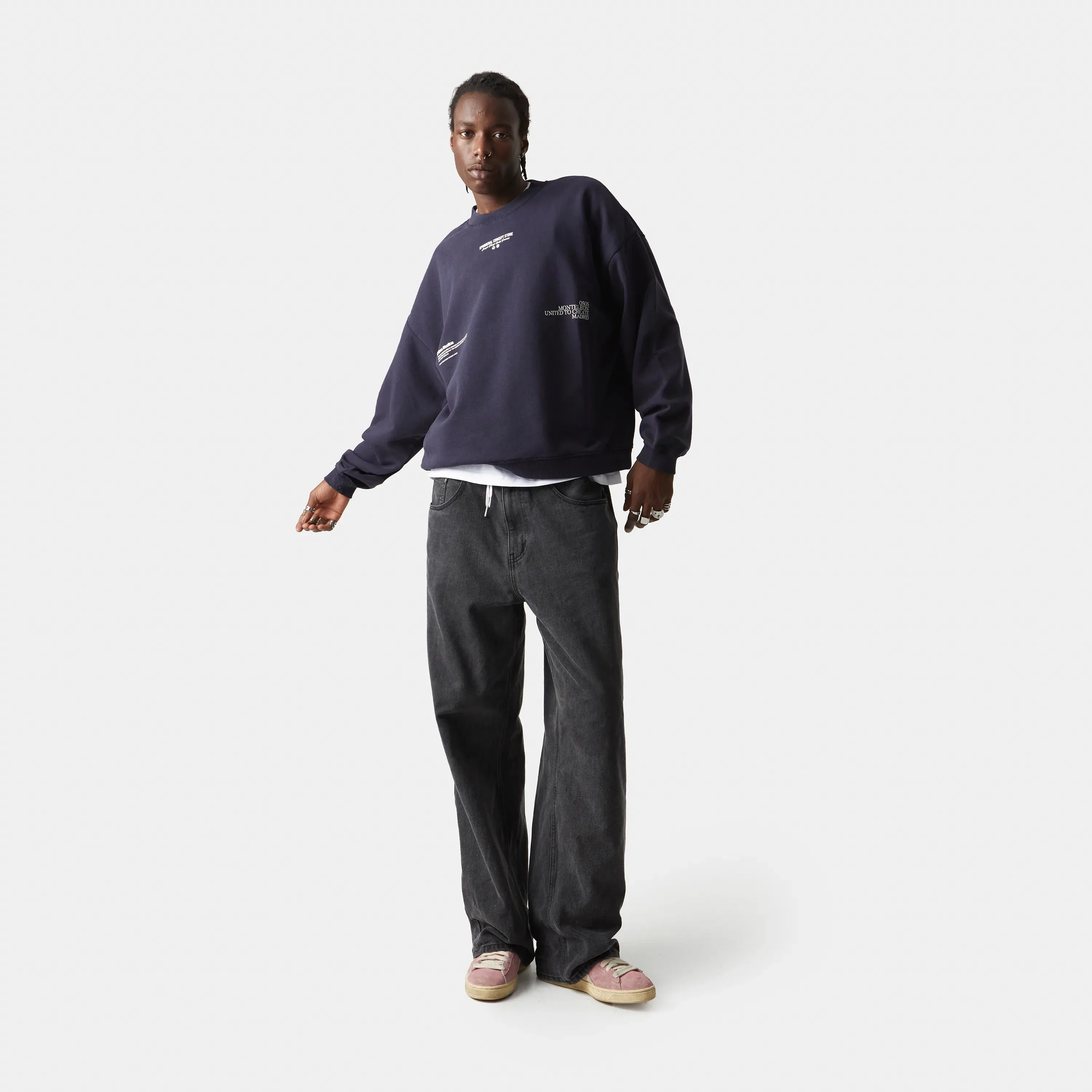 Phantom Navy Oversized Mockneck