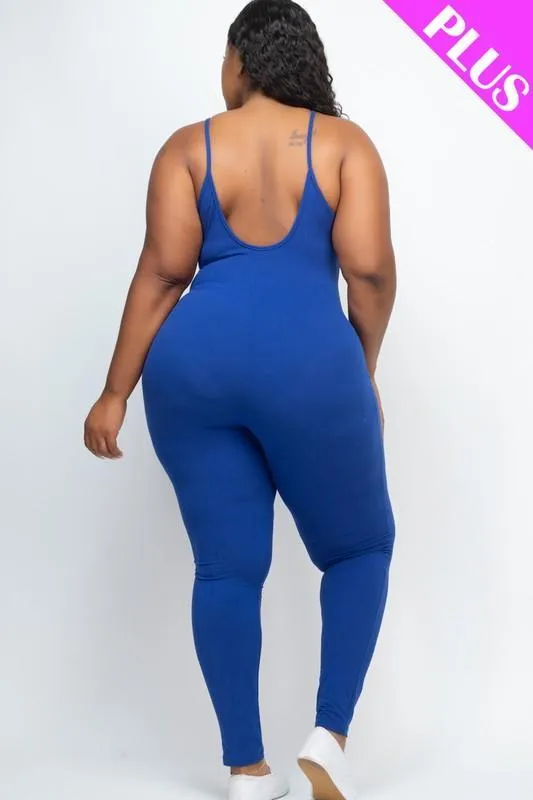 Plus Size White Bodycon Cami Jumpsuit