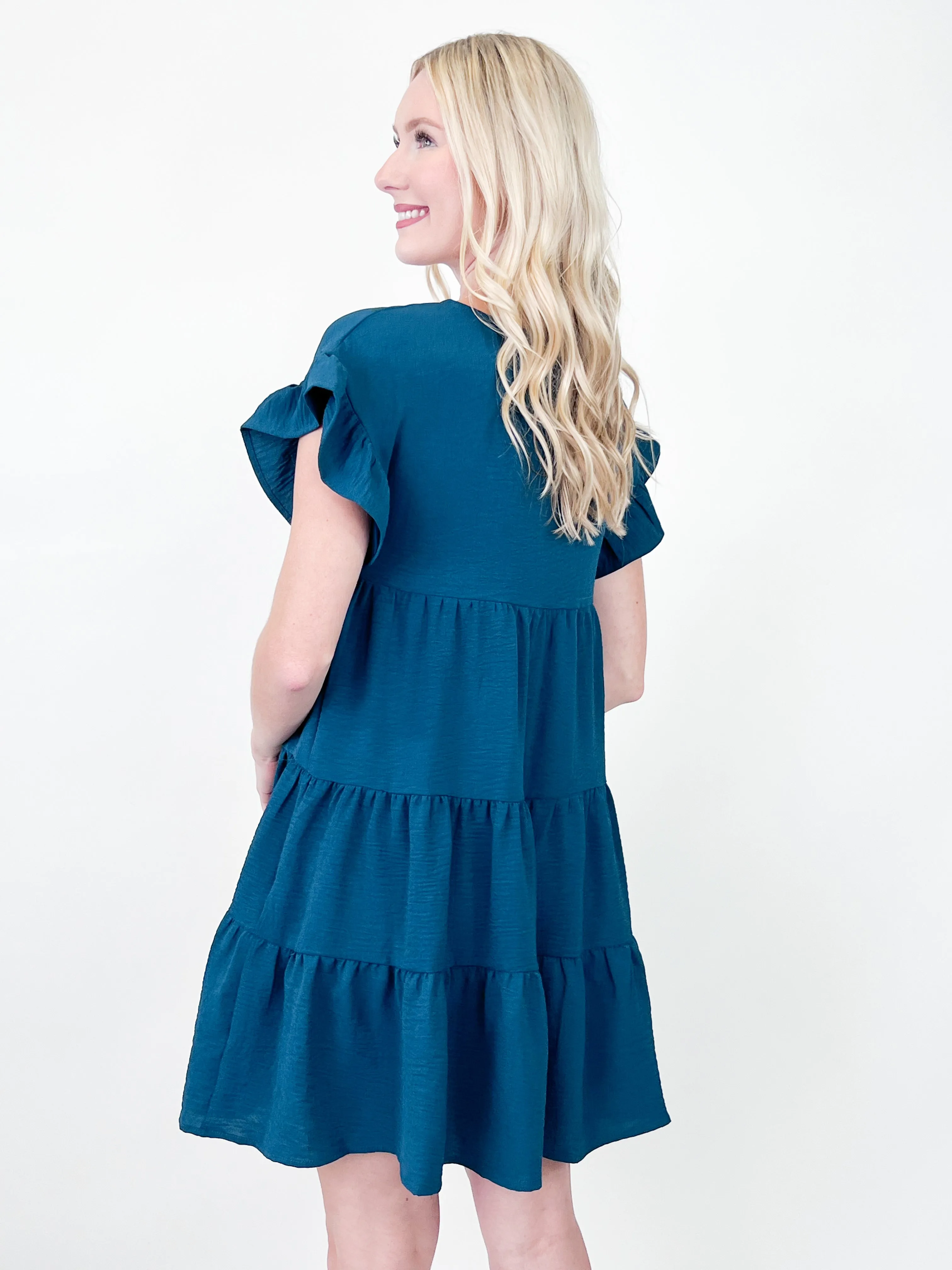 Polly - Ruffled Sleeve Tiered Dress