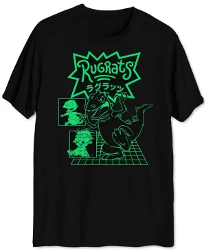 Reptar Rugrats Men's Graphic T-Shirt Black Size Large