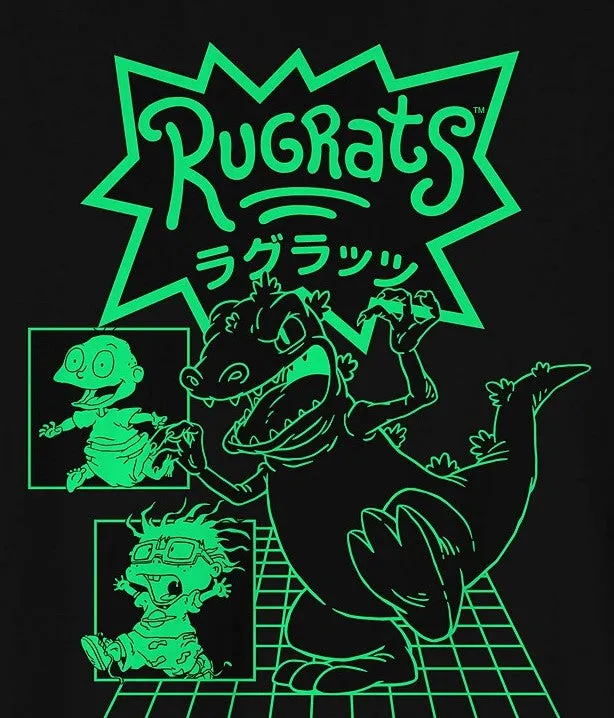 Reptar Rugrats Men's Graphic T-Shirt Black Size Large
