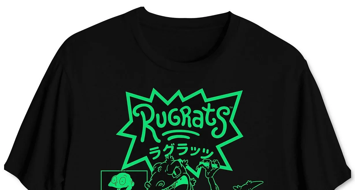 Reptar Rugrats Men's Graphic T-Shirt Black Size Large