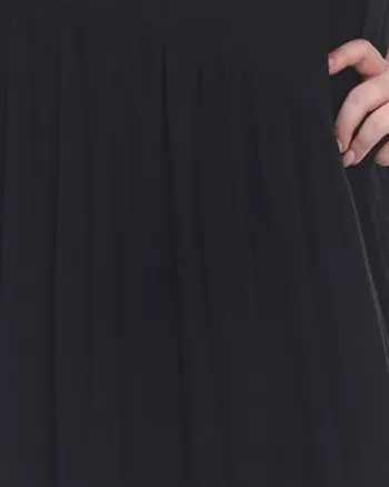 Short Sleeves Maxi Dress | Black