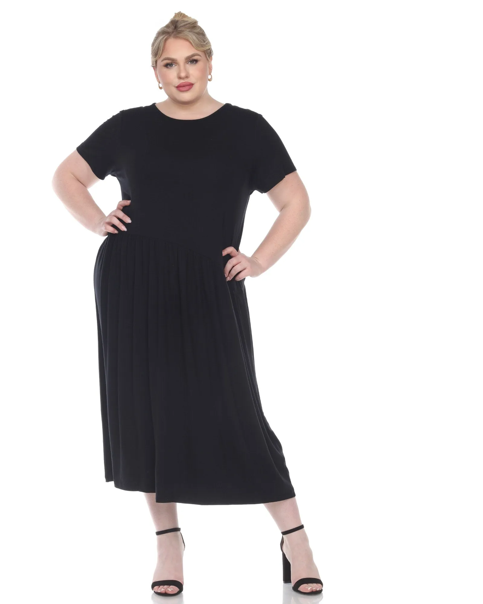 Short Sleeves Maxi Dress | Black
