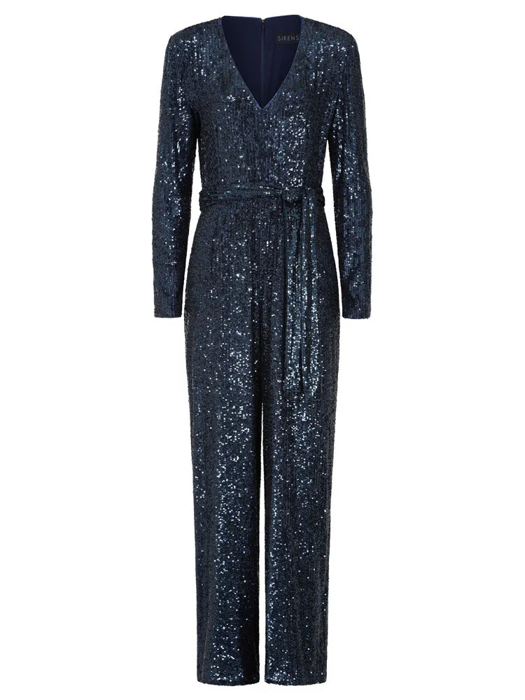 Sirens New York Jumpsuit Navy Sequin