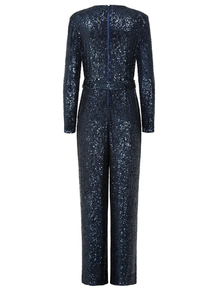 Sirens New York Jumpsuit Navy Sequin