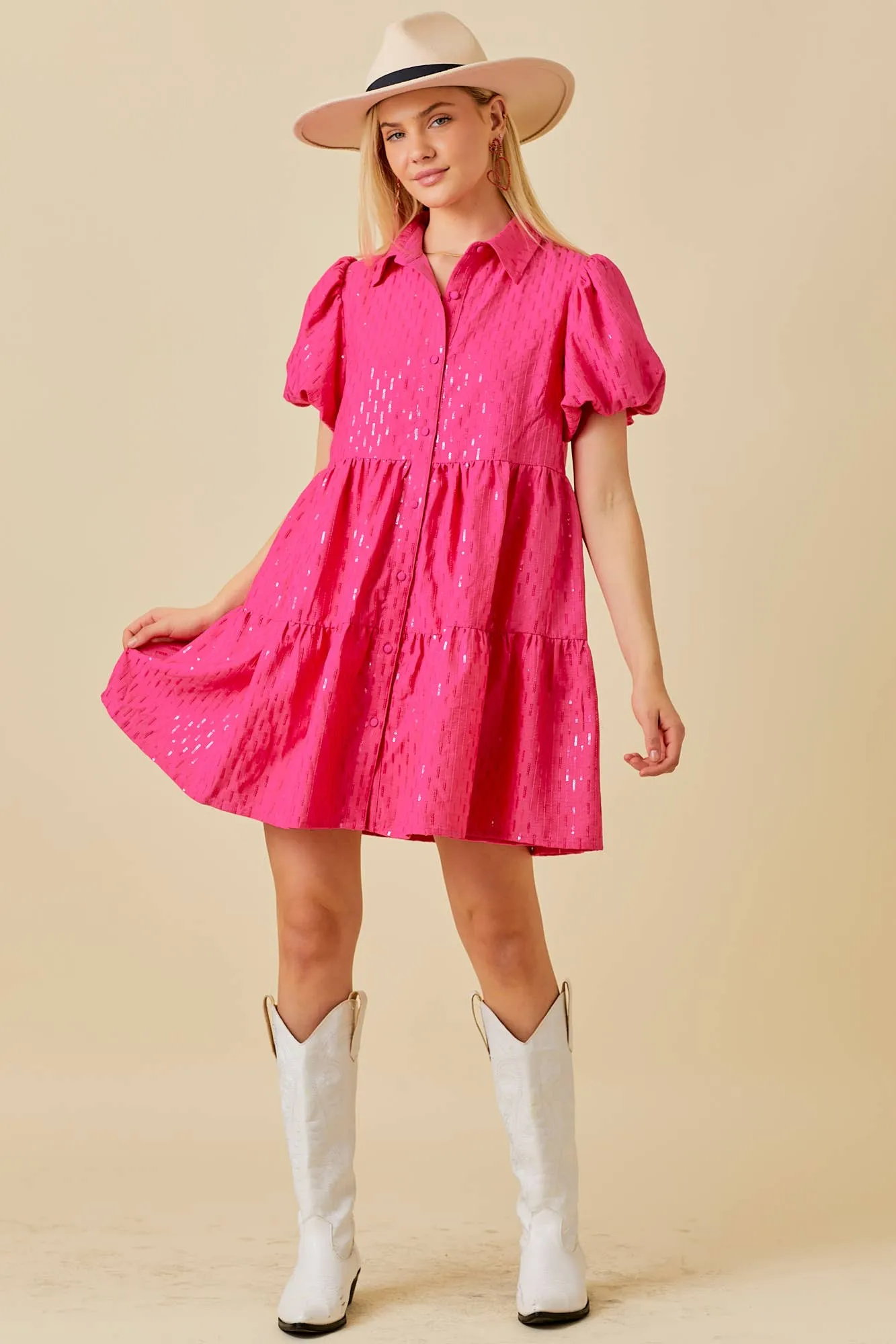 Sparkle Sequin Babydoll Dress