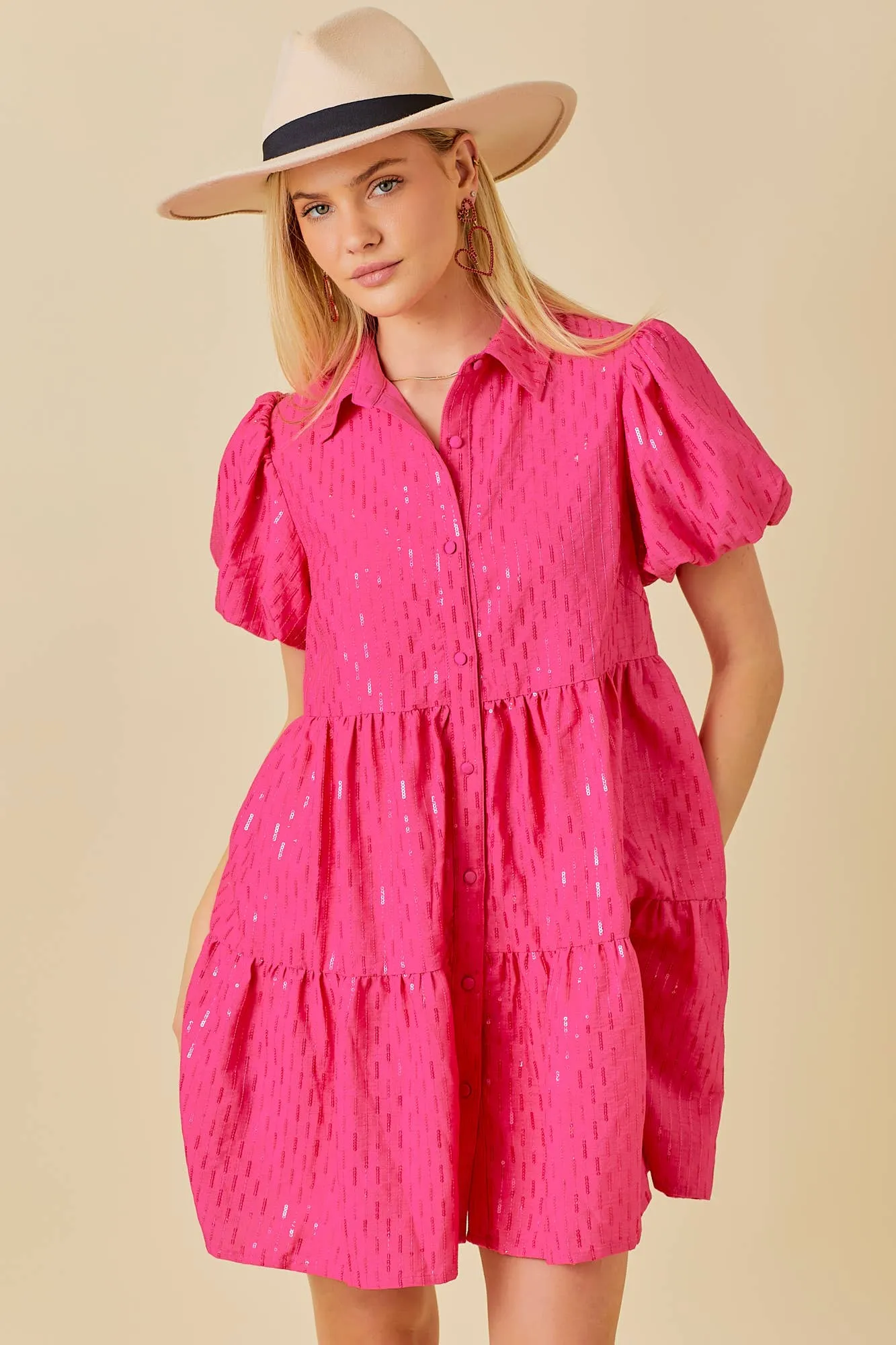 Sparkle Sequin Babydoll Dress