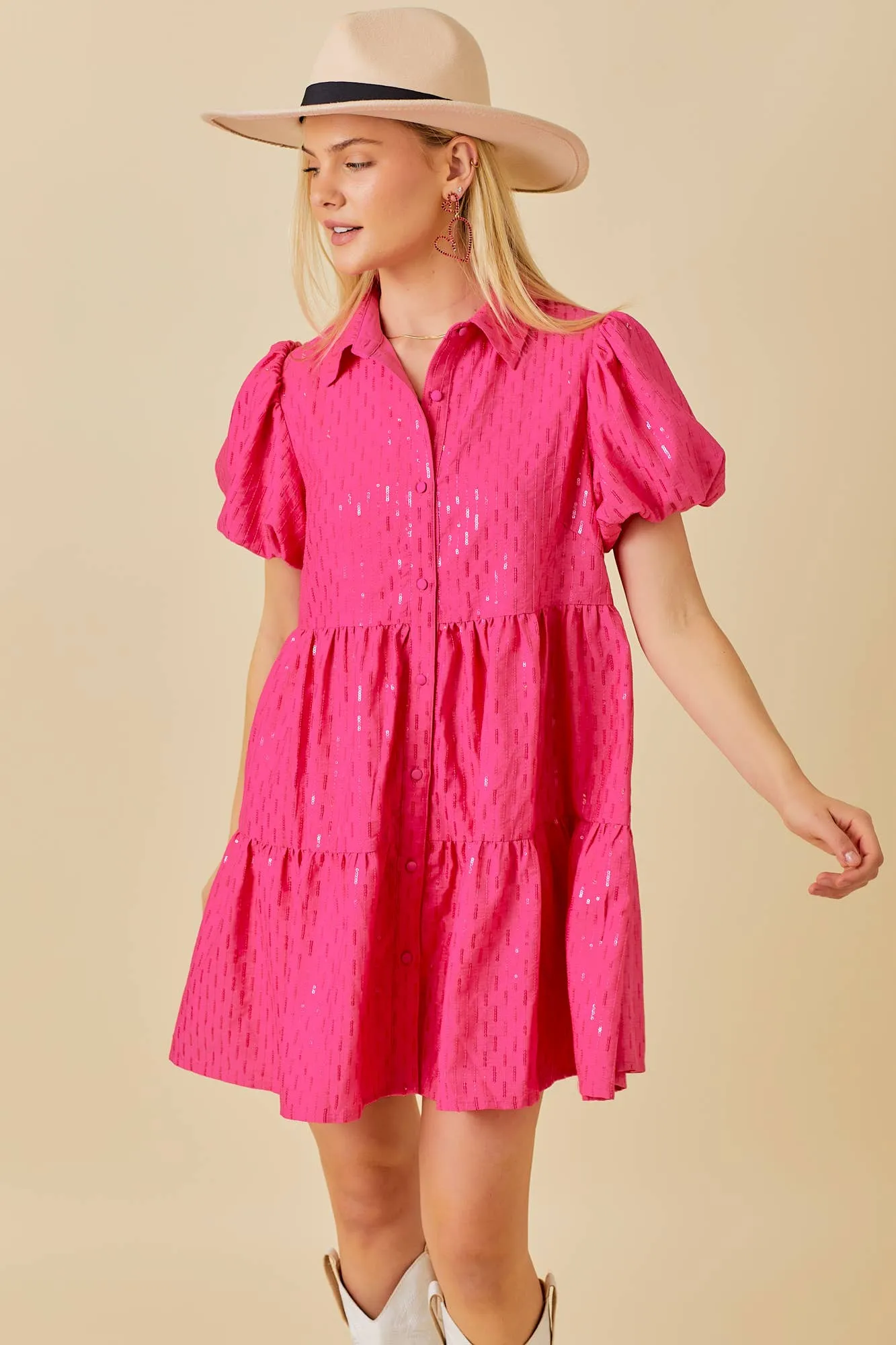 Sparkle Sequin Babydoll Dress