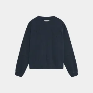 Streak Navy Oversized Crewneck