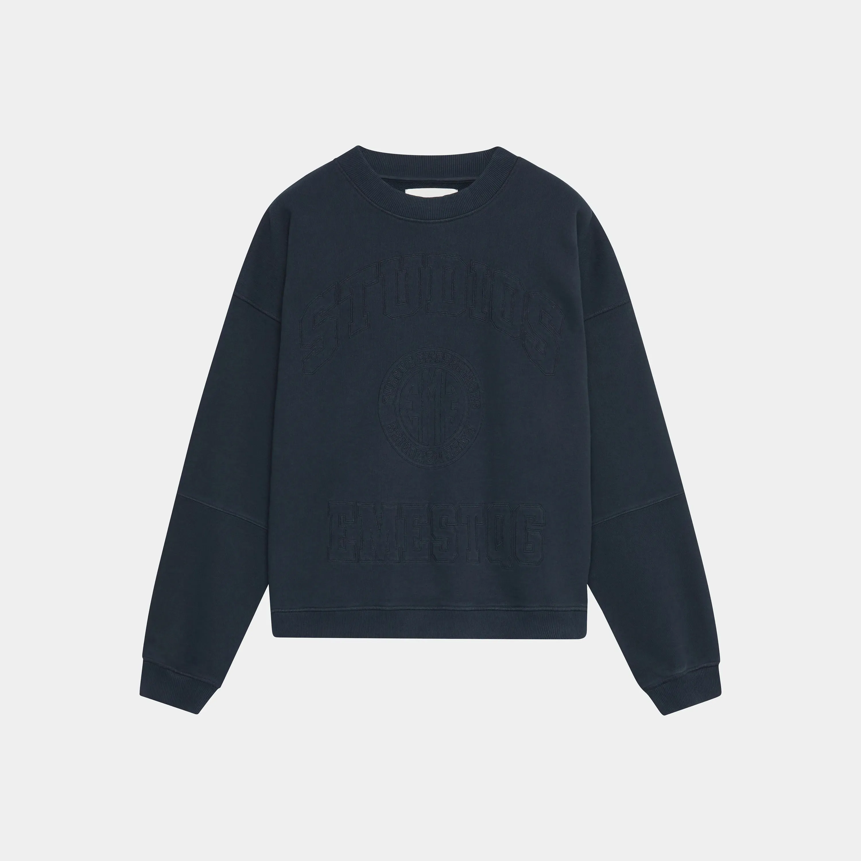 Streak Navy Oversized Crewneck