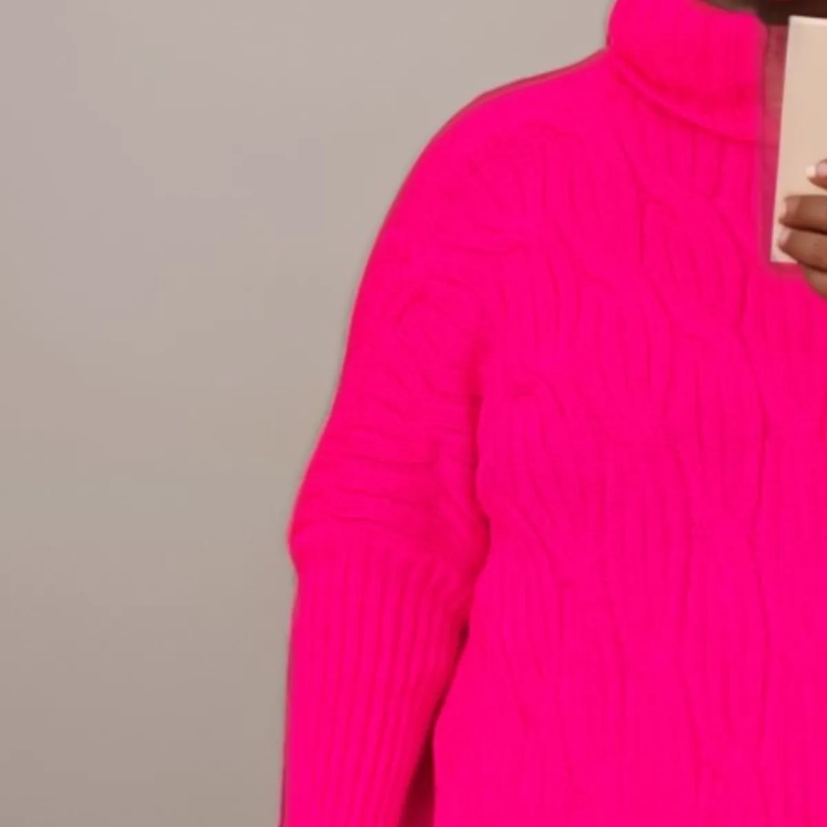 SUPER SOFT LUXURY CABLE KNIT POLO NECK JUMPER