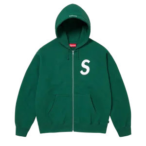 Supreme S Logo Zip Up Hooded Sweatshirt 'Dark Green'