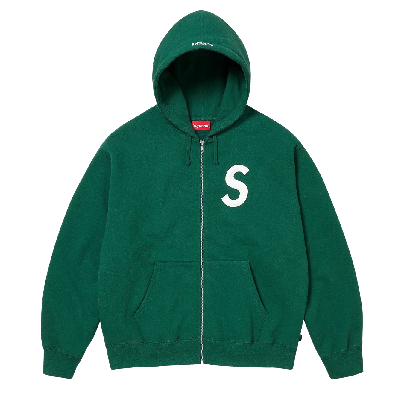 Supreme S Logo Zip Up Hooded Sweatshirt 'Dark Green'