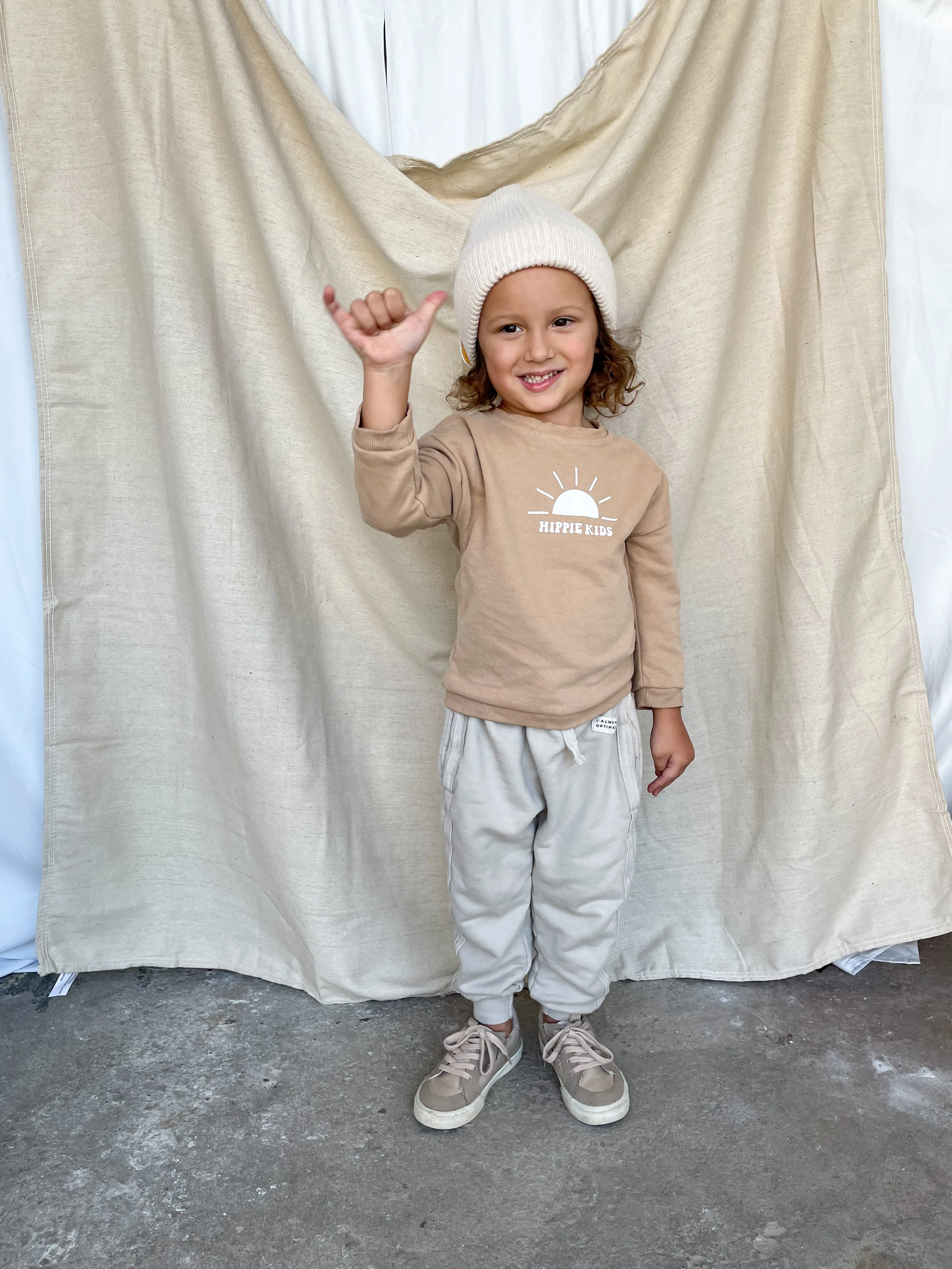 Surf Babe Hippie Kids Crewneck