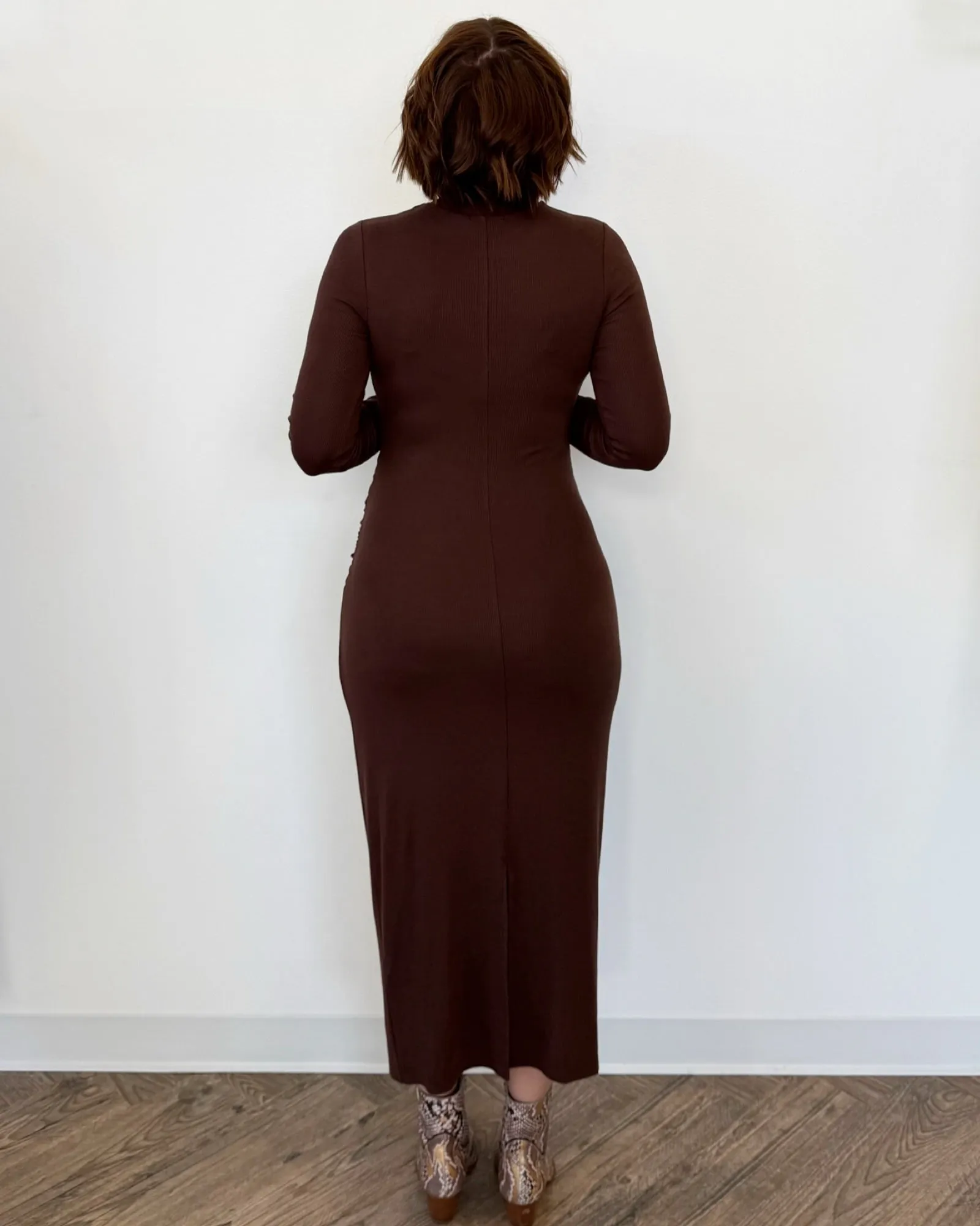 Suzette Ruched Rib Knit Dress