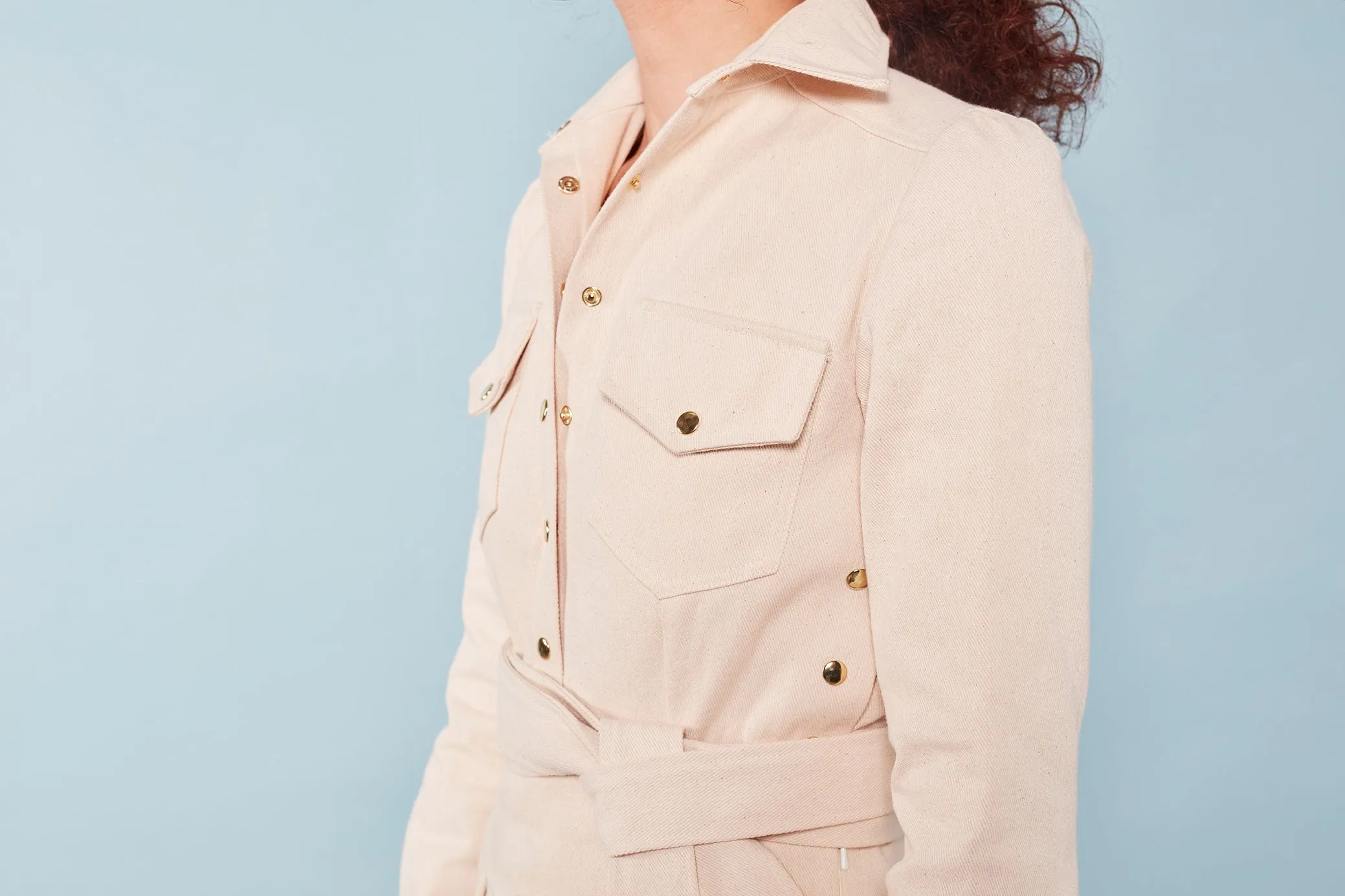 The Alex ezp® Boilersuit Ecru Organic Denim