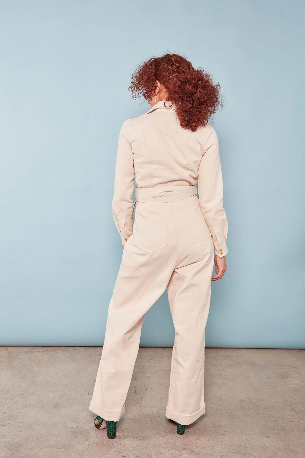 The Alex ezp® Boilersuit Ecru Organic Denim