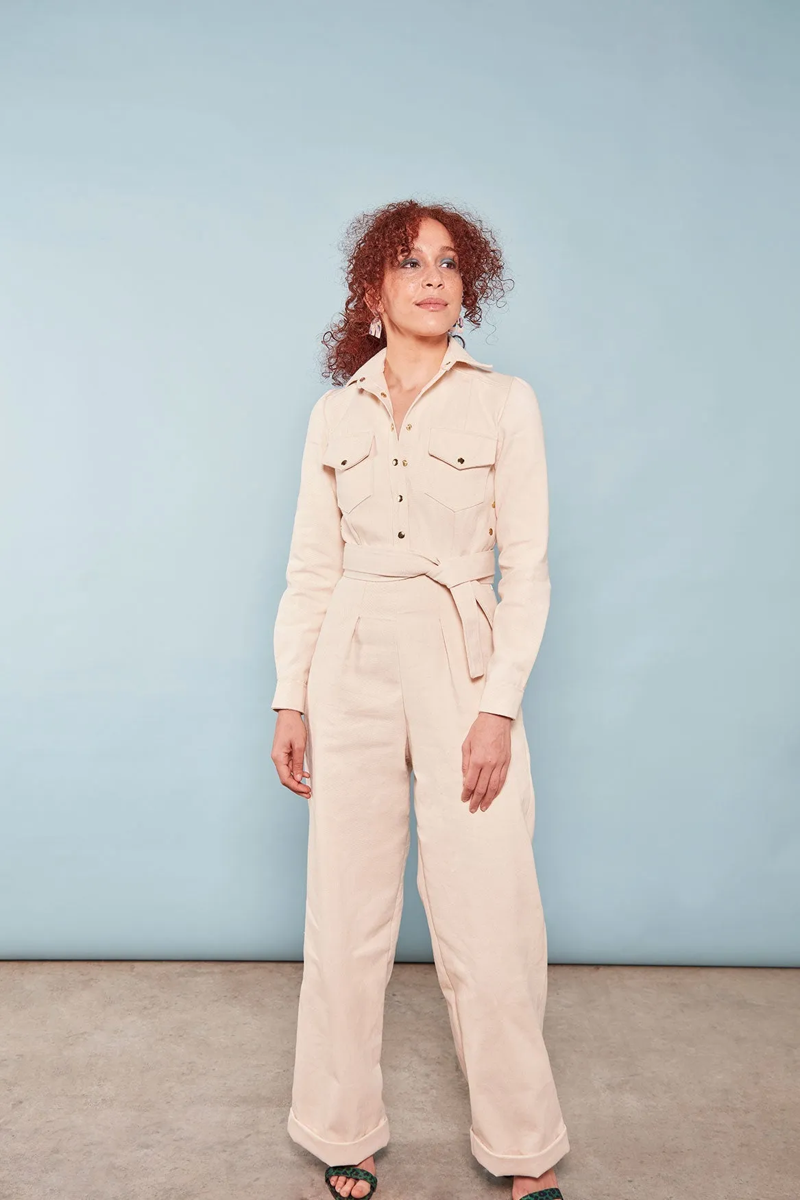 The Alex ezp® Boilersuit Ecru Organic Denim