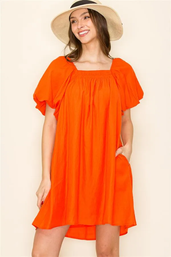 The Danae Puff Sleeve Babydoll Dress