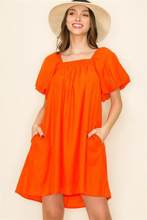 The Danae Puff Sleeve Babydoll Dress