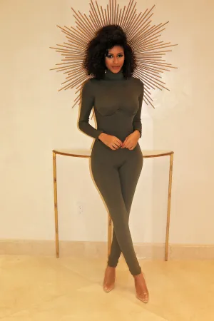 This Solid To Have Jumpsuit- Olive