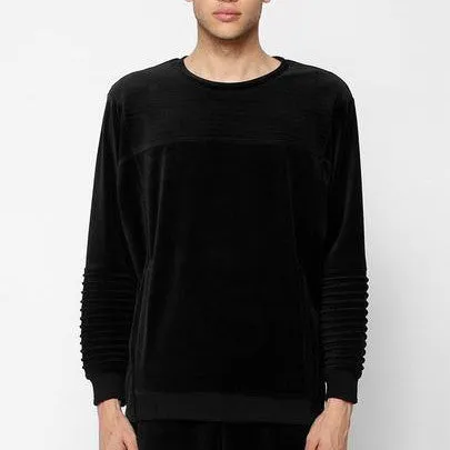 Unknown Harbinger Oversized Black Velour Sweatshirt