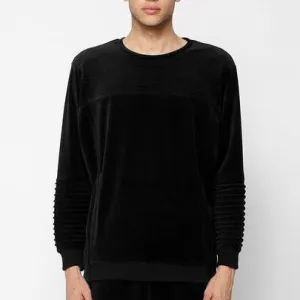 Unknown Harbinger Oversized Black Velour Sweatshirt