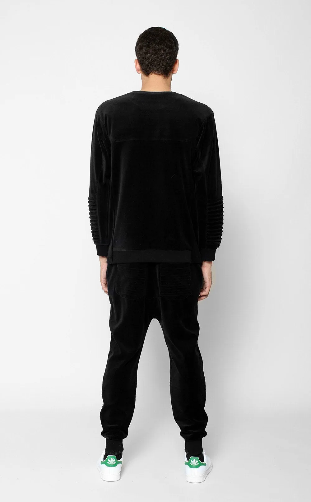 Unknown Harbinger Oversized Black Velour Sweatshirt
