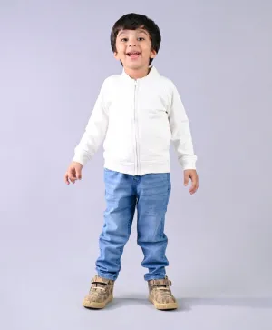 White Cotton Fleece Jacket