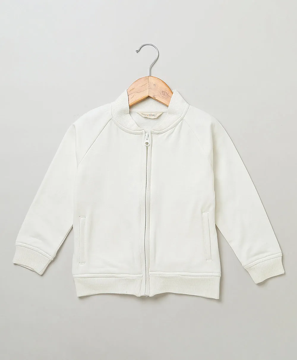 White Cotton Fleece Jacket