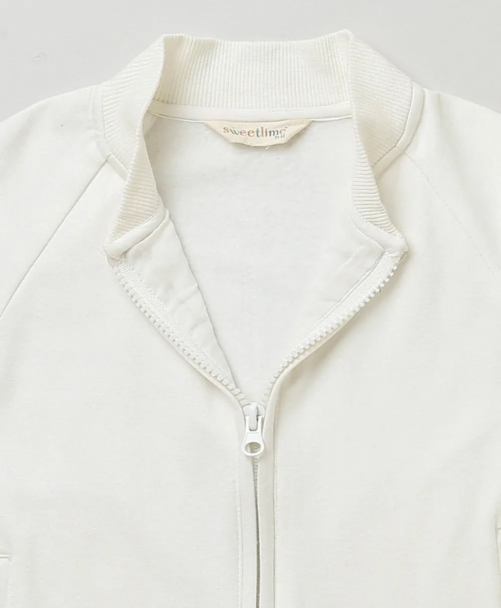 White Cotton Fleece Jacket
