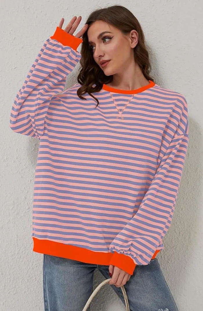 Women - Striped Jumper - Cozy Knit - Stylish Casual Wear